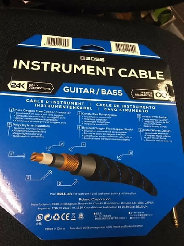 Accessories Boss BIC-10 1/4" TS Instrument Cable - 10' *Free Shipping In The USA* 2 Accessories Boss BIC-10 1/4" TS Instrument Cable - 10' *Free Shipping In The USA*