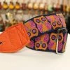 Empire Guitars Accessories Souldier Guitar Strap Owls Orange W/ Orange Leather Ends *Free Shipping In The USA*