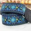 Empire Guitars Souldier Hendrix Blue Guitar Strap With Black Leather Ends *Free Shipping In The USA*