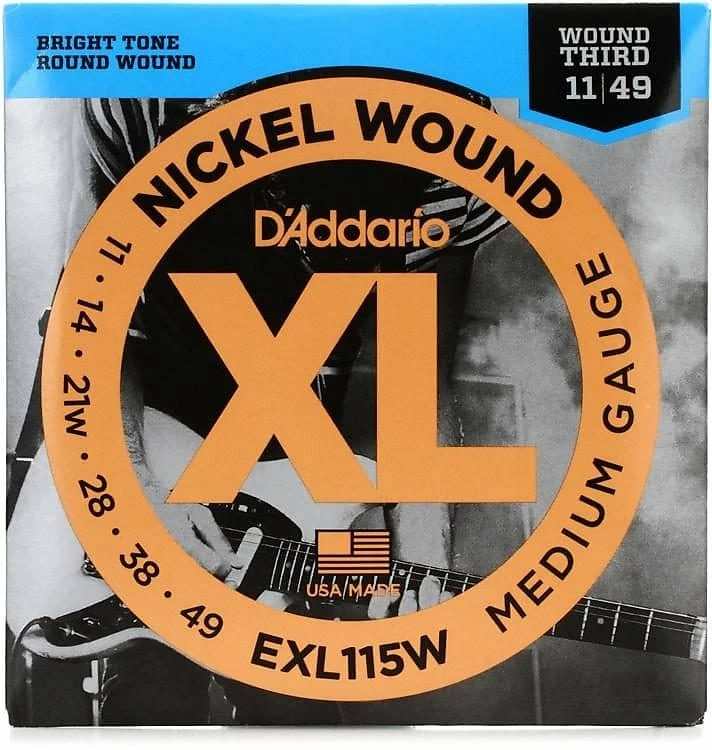 Empire Guitars Accessories D'Addario EXL115w Nickel Wound Electric Guitar Strings, 11-49 Gauge Wound 3rd 1 Empire Guitars Accessories D'Addario EXL115w Nickel Wound Electric Guitar Strings, 11-49 Gauge Wound 3rd