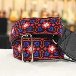 Empire Guitars Souldier Strap Fillmore Red/White/Blue W/ Black Leather Ends *Free Shipping In The USA* Accessories