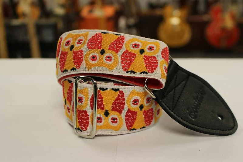 Empire Guitars Accessories Souldier Guitar Strap Owls Red W/ Black Leather Ends *Free Shipping In The USA* 1 Empire Guitars Accessories Souldier Guitar Strap Owls Red W/ Black Leather Ends *Free Shipping In The USA*