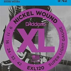 Empire Guitars D'Addario EXL120 Nickel Wound Super Light Electric Guitar Strings, .009 - .042