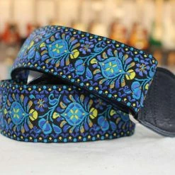 Empire Guitars Souldier Hendrix Blue Guitar Strap *Free Shipping In The USA* Blue Leather Ends Accessories