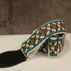 Souldier Stained Glass Blue Guitar Strap With Black Leather Ends *Free Shipping In The USA*