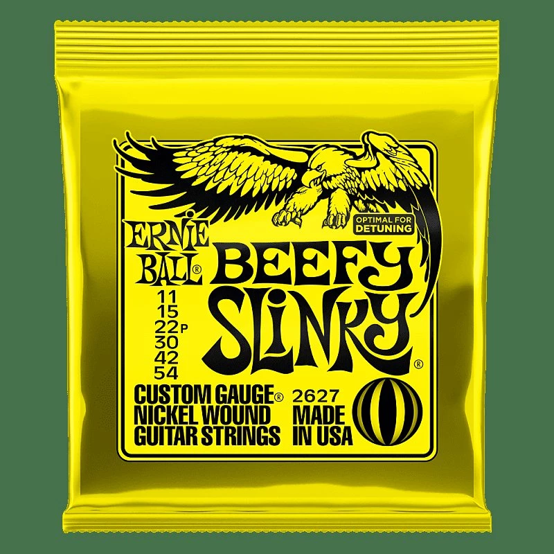 Empire Guitars Ernie Ball 2627 Beefy Slinky Nickel Wound Drop Tuning Electric Guitar Strings, .011 - .054 1 Empire Guitars Ernie Ball 2627 Beefy Slinky Nickel Wound Drop Tuning Electric Guitar Strings, .011 - .054