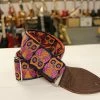 Empire Guitars Souldier Guitar Strap Owls Orange With Brown Leather Ends *Free Shipping In The USA* Accessories