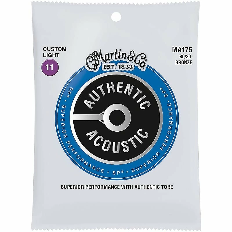 Empire Guitars Martin MA175 SP 80/20 Bronze Custom-Light Authentic Acoustic Guitar Strings Accessories 1 Empire Guitars Martin MA175 SP 80/20 Bronze Custom-Light Authentic Acoustic Guitar Strings Accessories