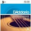 Empire Guitars D'Addario EJ16-3D Phosphor Bronze Acoustic Guitar Strings 3-Pack, Light Gauge Accessories