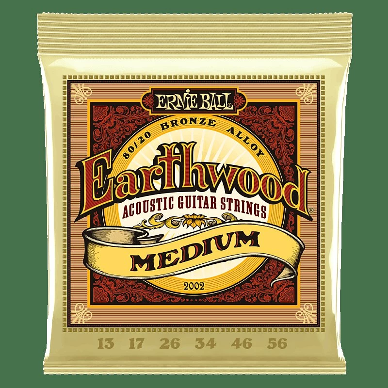 Empire Guitars Accessories Ernie Ball Earthwood Medium 80/20 Bronze Acoustic Strings (.013 - .056) PO2002 1 Empire Guitars Accessories Ernie Ball Earthwood Medium 80/20 Bronze Acoustic Strings (.013 - .056) PO2002