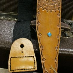 Empire Guitars Cheesecake Leather Mandala & Turqoise Guitar Strap