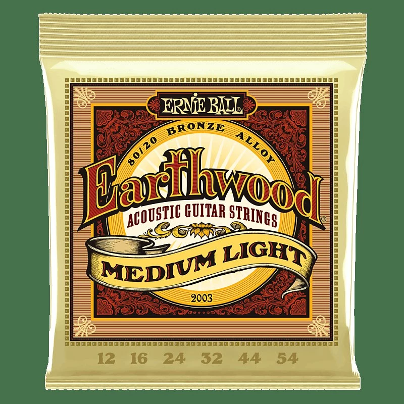 Empire Guitars Ernie Ball Earthwood Medium-Light 80/20 Bronze Acoustic Guitar Strings, (.012 - .054) PO2003 Accessories 1 Empire Guitars Ernie Ball Earthwood Medium-Light 80/20 Bronze Acoustic Guitar Strings, (.012 - .054) PO2003 Accessories