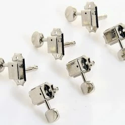 Empire Guitars Accessories Grover 133N Deluxe Guitar Machine Heads, Vintage, Nickel, 3 Per Side, Package Of 6