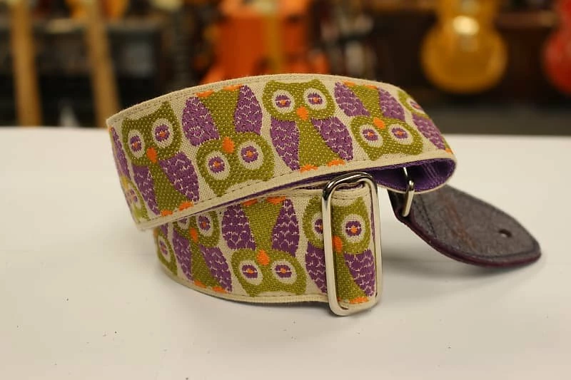 Empire Guitars Souldier Owls Purple Guitar Strap W/ Purple Leather Ends *Free Shipping In The USA Accessories 1 Empire Guitars Souldier Owls Purple Guitar Strap W/ Purple Leather Ends *Free Shipping In The USA Accessories