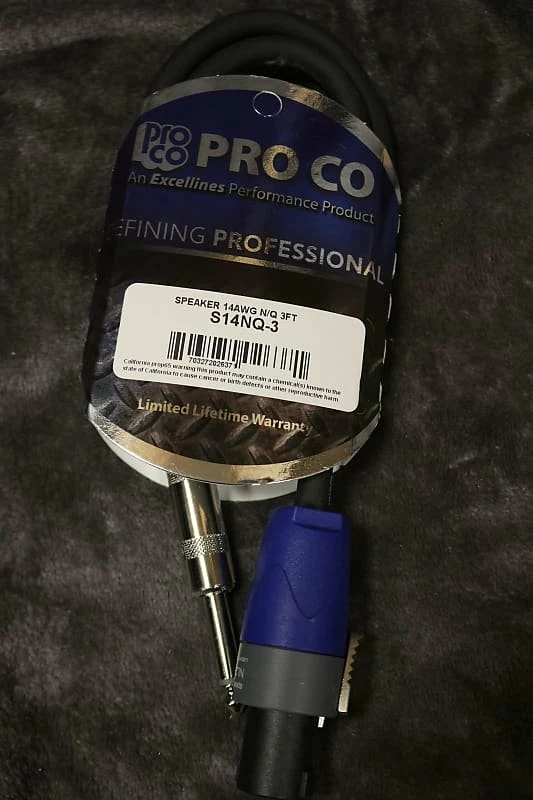 Empire Guitars Pro Co Speaker Cable S14NQ 14 AWG N/Q 3FT *Free Shipping In The USA* Accessories 1 Empire Guitars Pro Co Speaker Cable S14NQ 14 AWG N/Q 3FT *Free Shipping In The USA* Accessories