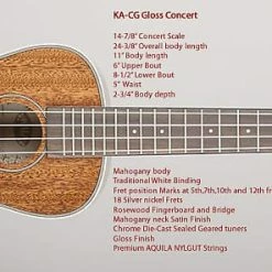 Empire Guitars Acoustic Kala KA-CG Concert Ukulele Mahogany Gloss Top