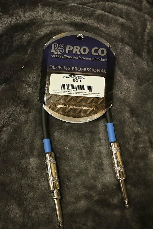 Empire Guitars Accessories Pro Co Instrument Cable EG-1 Q/Q 1Ft *Free Shipping In The US* 1 Empire Guitars Accessories Pro Co Instrument Cable EG-1 Q/Q 1Ft *Free Shipping In The US*