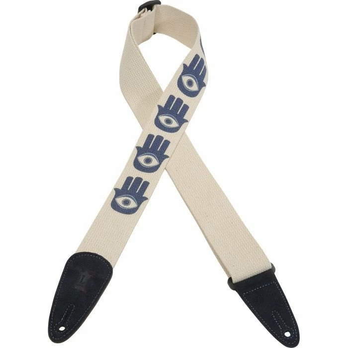 Empire Guitars Levy's MC8LCD-001 2" Adjustable Cotton Guitar Strap With Hand Eye Design *Free Shipping In The USA* 1 Empire Guitars Levy's MC8LCD-001 2" Adjustable Cotton Guitar Strap With Hand Eye Design *Free Shipping In The USA*