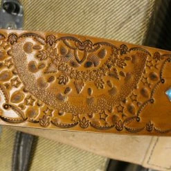 Empire Guitars Cheesecake Leather Mandala & Turqoise Guitar Strap